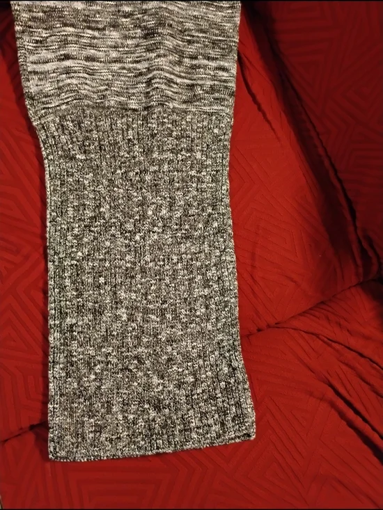 Sleeveless Turtleneck Knit Midi Dress Sweater - Gray 17 inch p2p - Picture 4 of 8